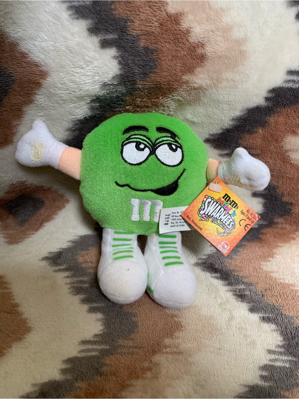 M&M's Minis Swarmees Plush - Gordo Green - Collectible M&M's - 1998